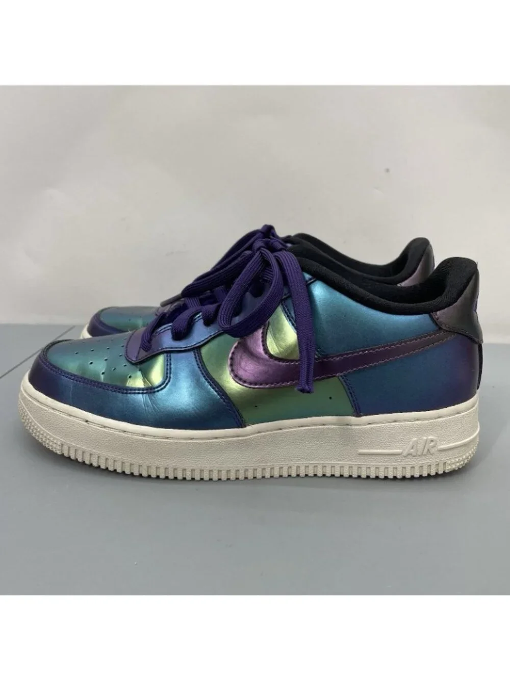 Nike AF1 Air Force 1 Low LV8 GS Sneakers Athletic Purple Neptune Green Kids 7